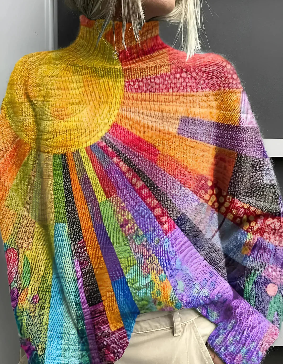 Fana™ | Vibrant and Colorful Turtleneck Sweater