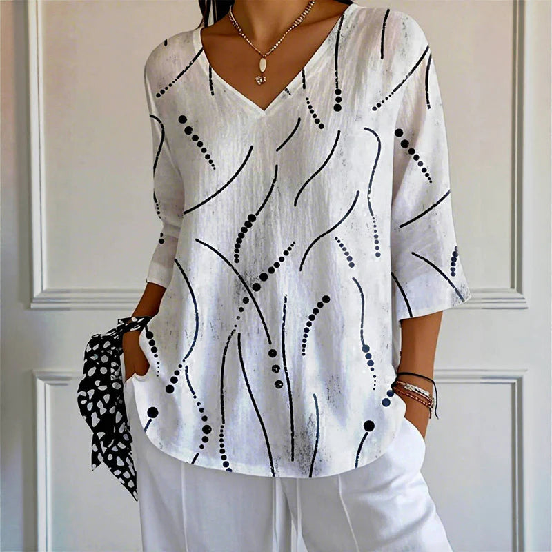 Serenna™ | Flowline V-Neck Blouse