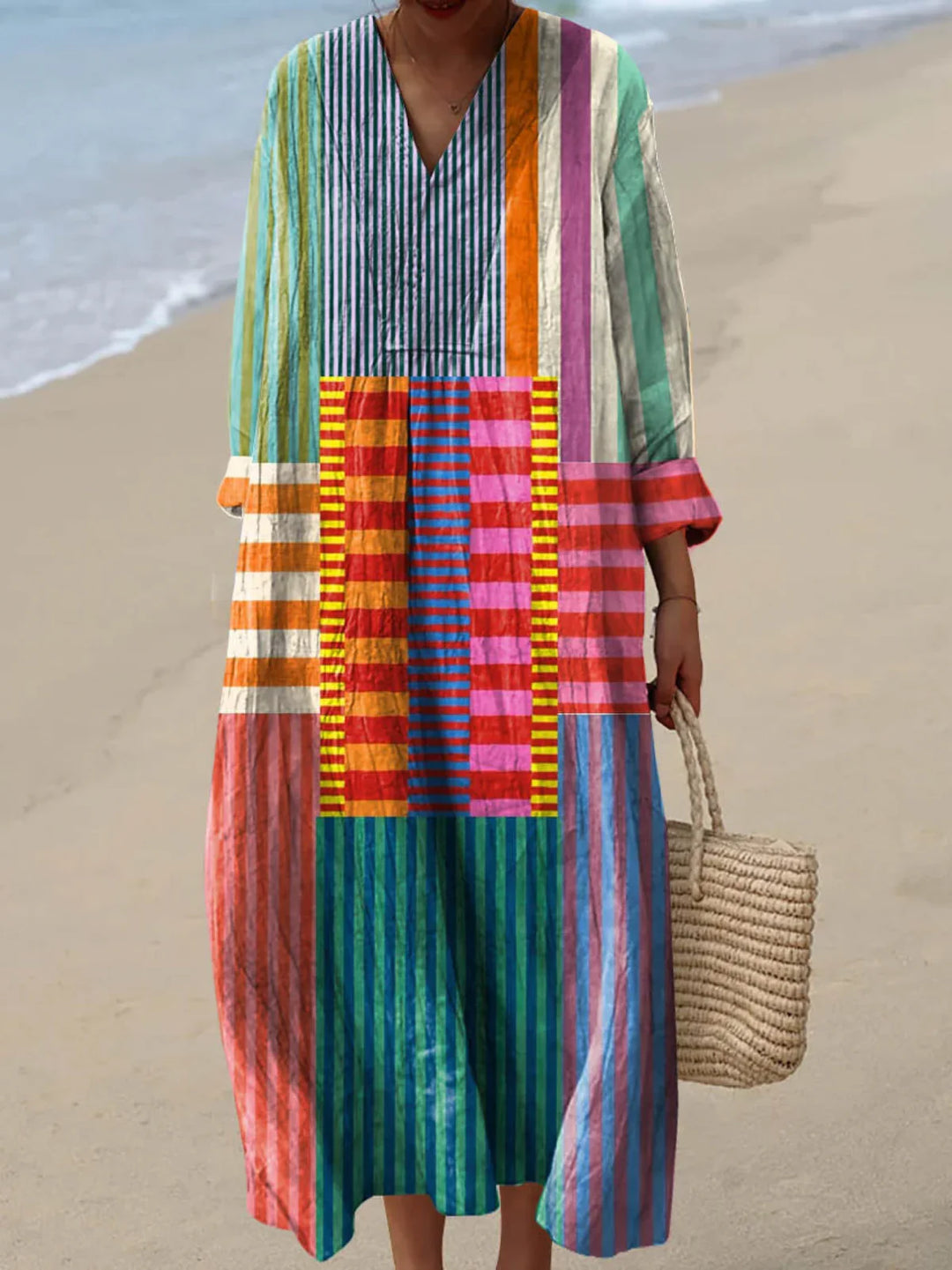Inaya™ | Multicolored Patchwork Maxi Dress