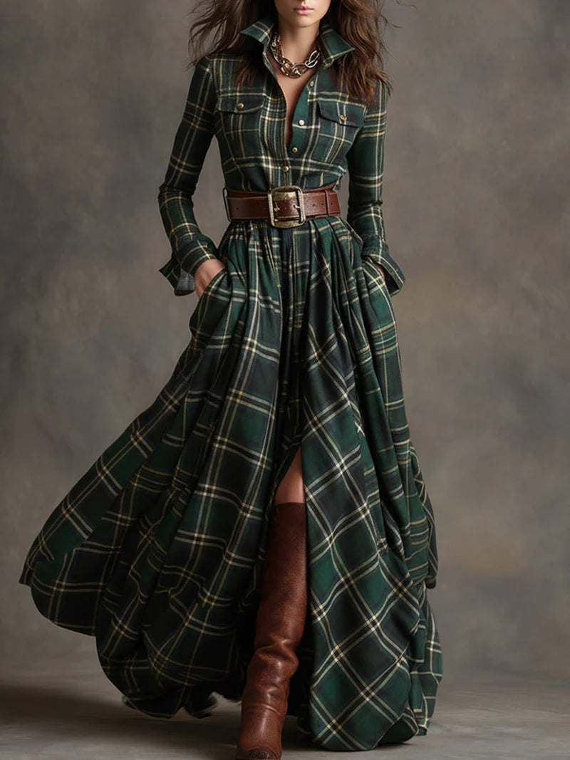 Giulietta™ | Maxi Checked Shirt Dress