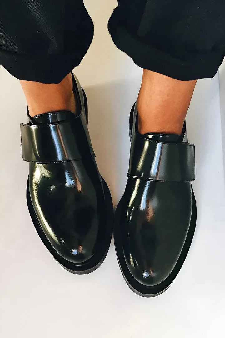 IRIS™ | Elegant Shiny Loafers with Strap