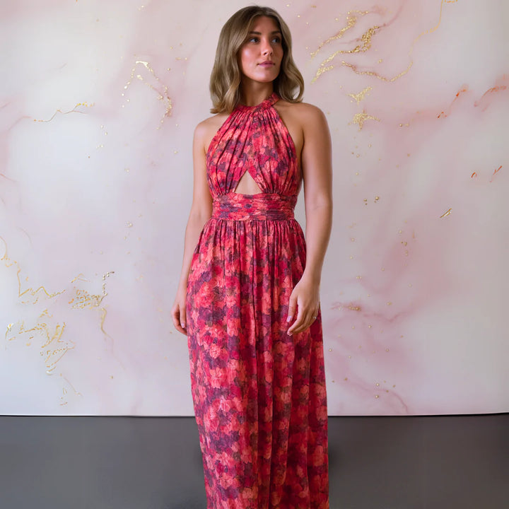 VERA™ | Floral Halter Maxi Dress