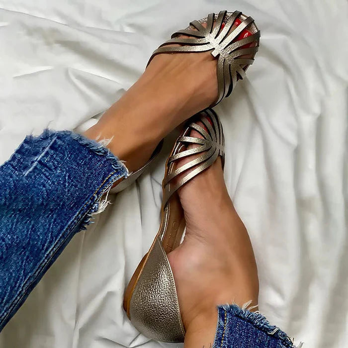 Sofia™ | Open-Toe Perforated Ballerinas