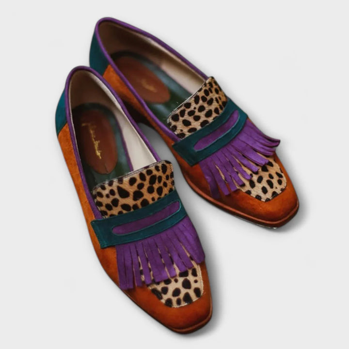 Zaya™ | Brown Leopard Print Loafers