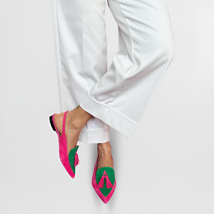 FRENDESSA™ | BALLET FLATS WITH FRINGES & DECORATIVE STRAP
