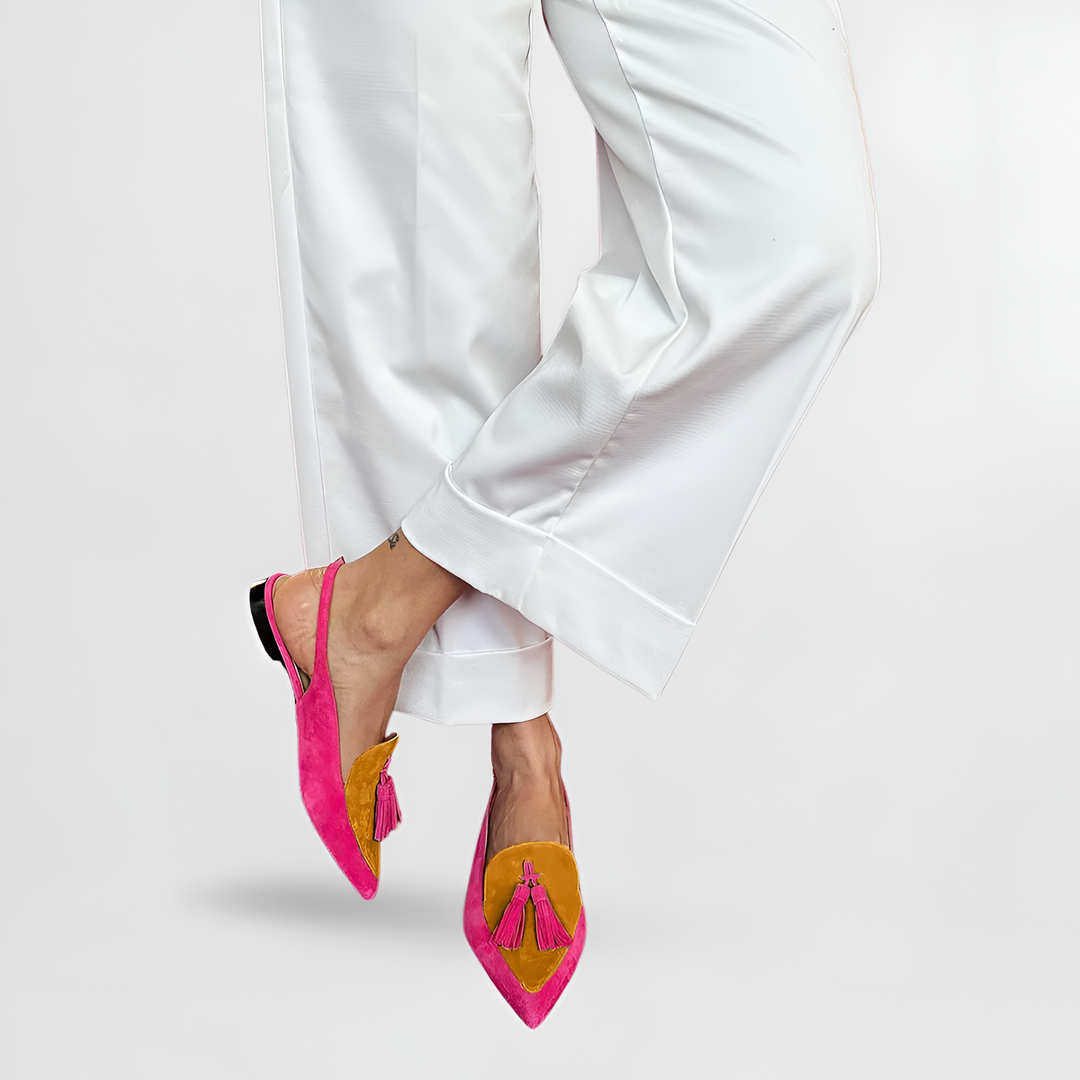 FRENDESSA™ | BALLET FLATS WITH FRINGES & DECORATIVE STRAP