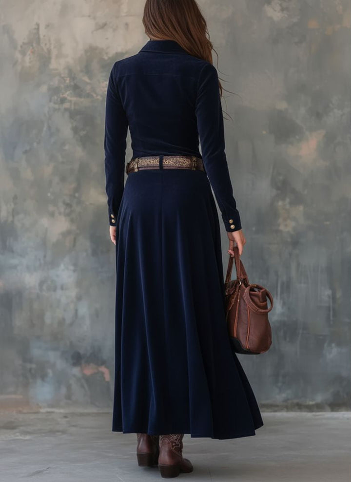 Milana™ | Long Suede Dress with Slit