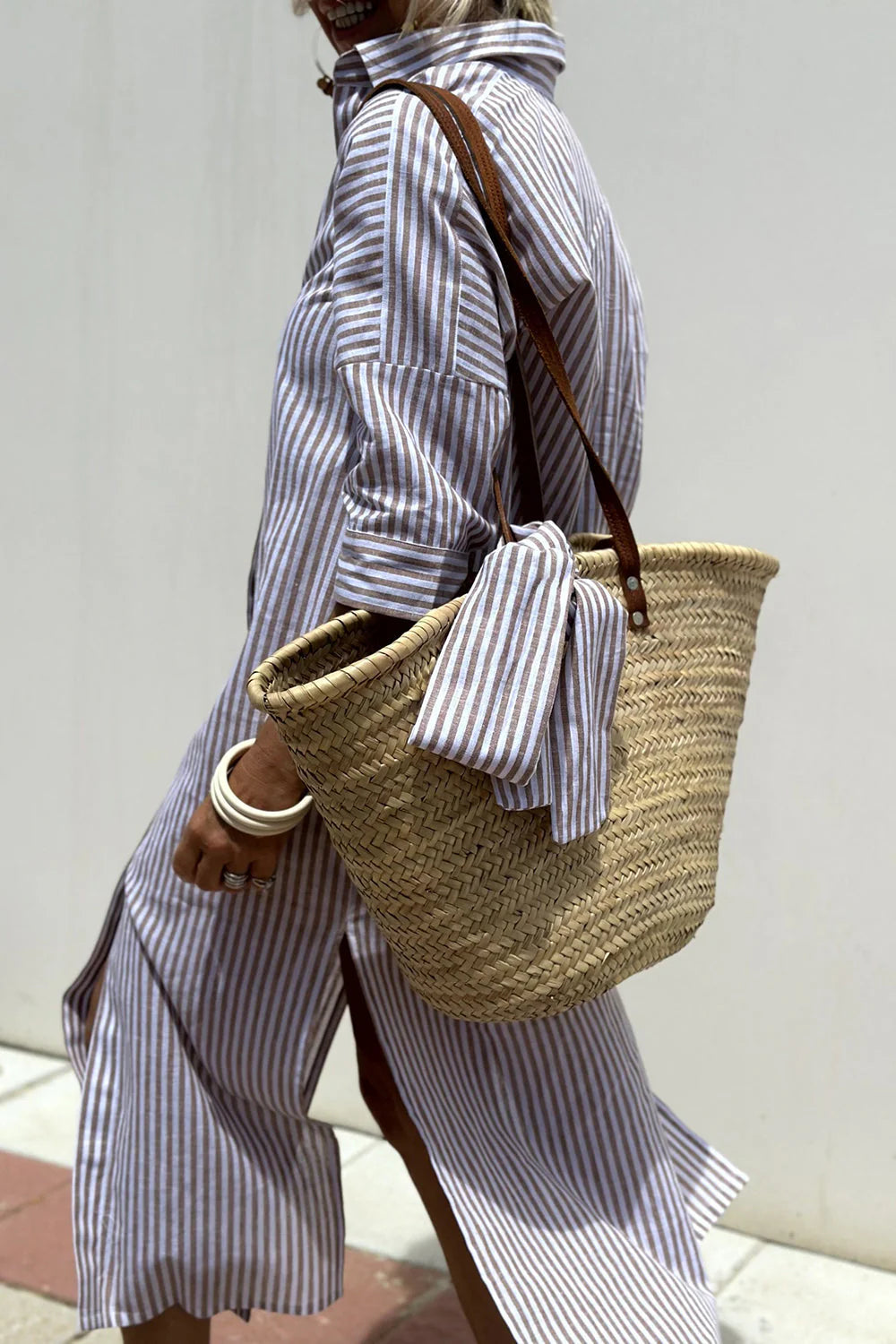 Sophia™ | Timeless Striped Shirt Dress with Elegant Comfort