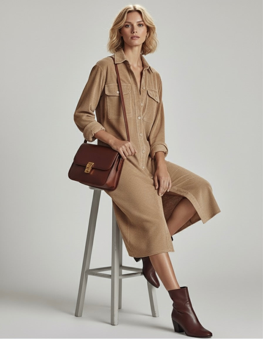 Mireille™ | Corduroy Long Dress