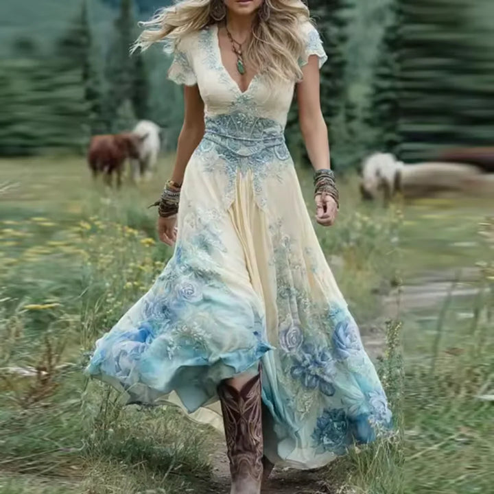 Celestine™ | Tailored & Flowing Floral Dress