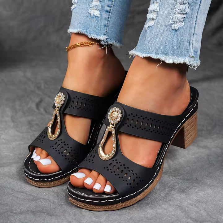 MARIA™ | Embellished Comfort Block Heels