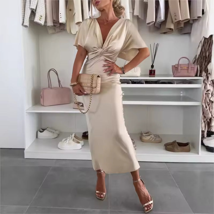 EMRYN™ | Twist-Front Midi Dress