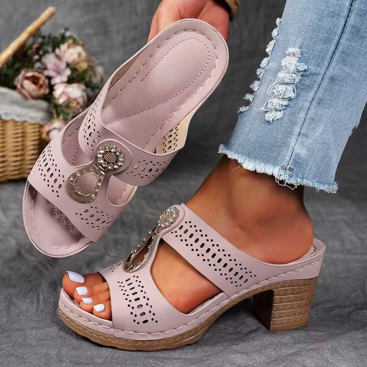 MARIA™ | Embellished Comfort Block Heels