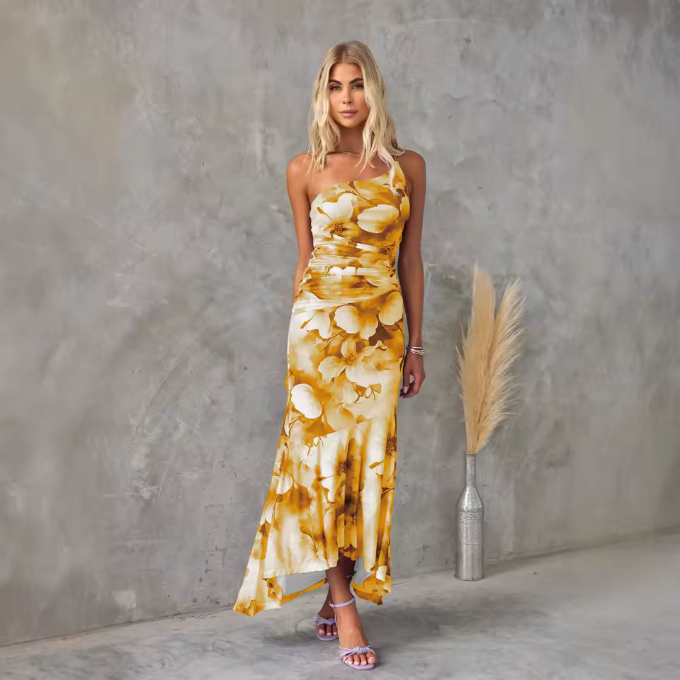 Abigail™ | Ruffled Puff-Sleeve Midi Dress