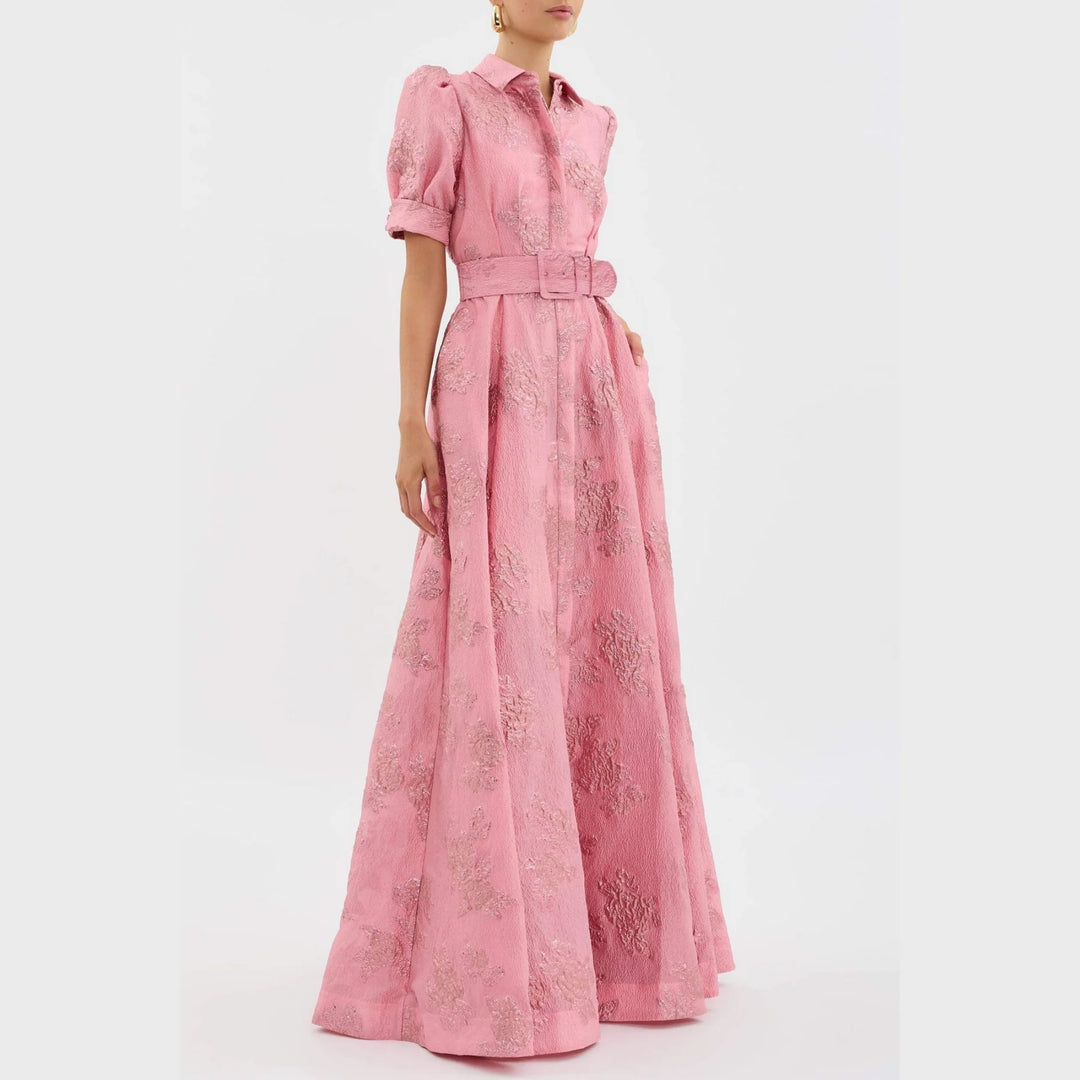 BEATRICE™ | PINK PUFF-SLEEVE DRESS