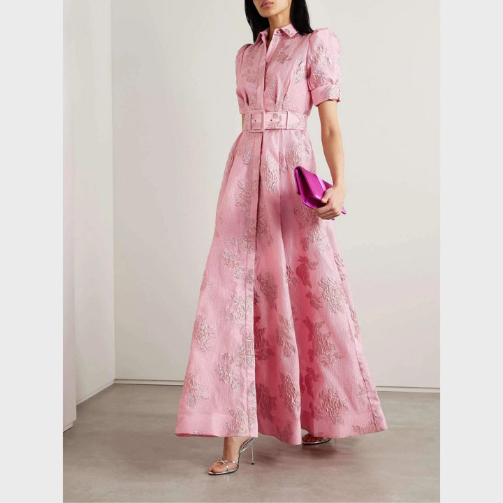 BEATRICE™ | PINK PUFF-SLEEVE DRESS