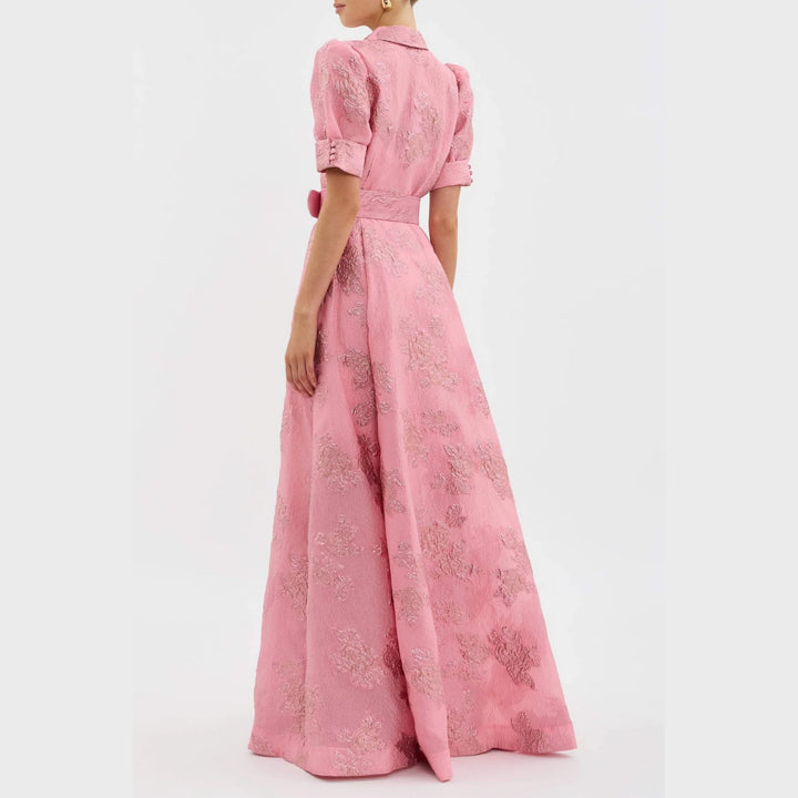 BEATRICE™ | PINK PUFF-SLEEVE DRESS