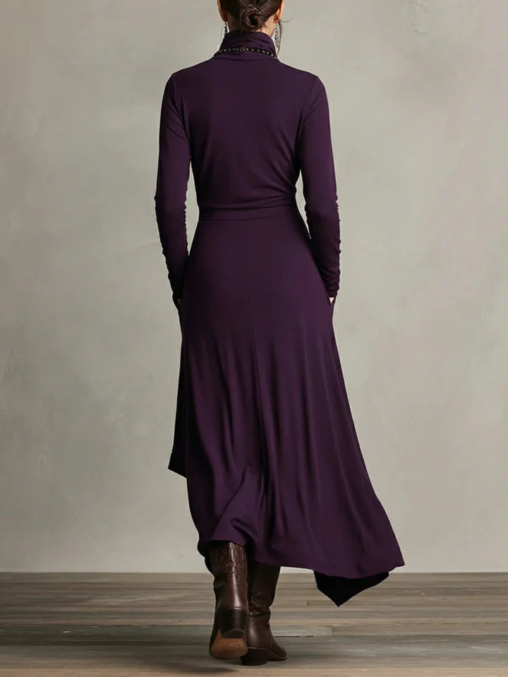 Giorgia™ | Maxi Pleated Dress with High Neck
