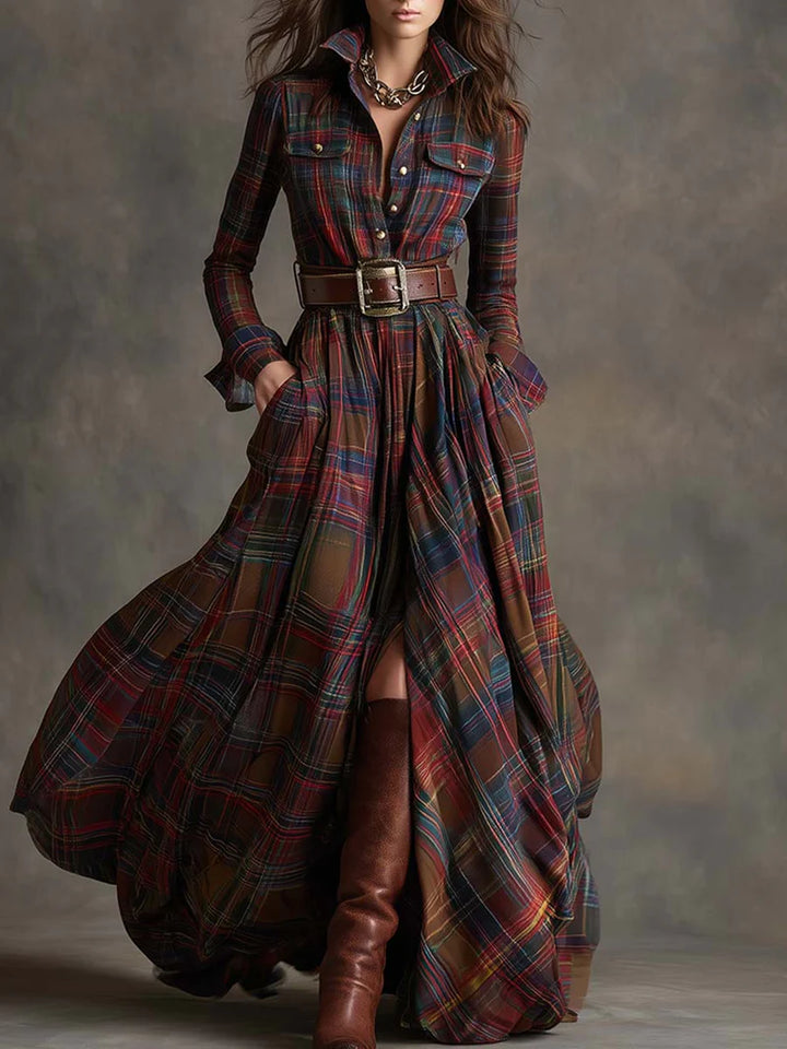 Giulietta™ | Maxi Checked Shirt Dress