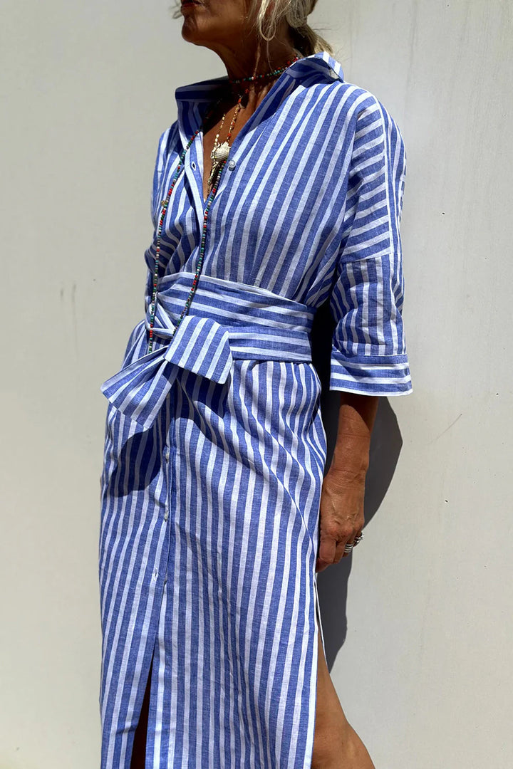 Sophia™ | Timeless Striped Shirt Dress with Elegant Comfort