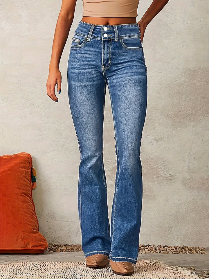 Marylène™ | Trendy High-Waisted Flared Jeans