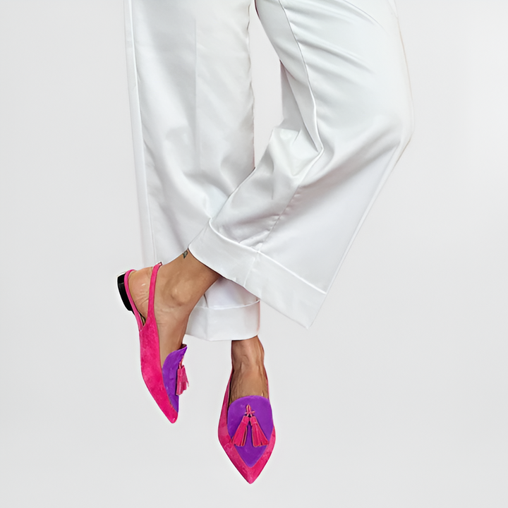 FRENDESSA™ | BALLET FLATS WITH FRINGES & DECORATIVE STRAP