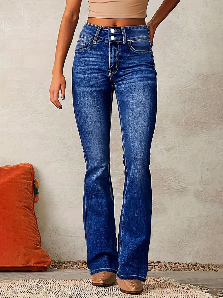Marylène™ | Trendy High-Waisted Flared Jeans