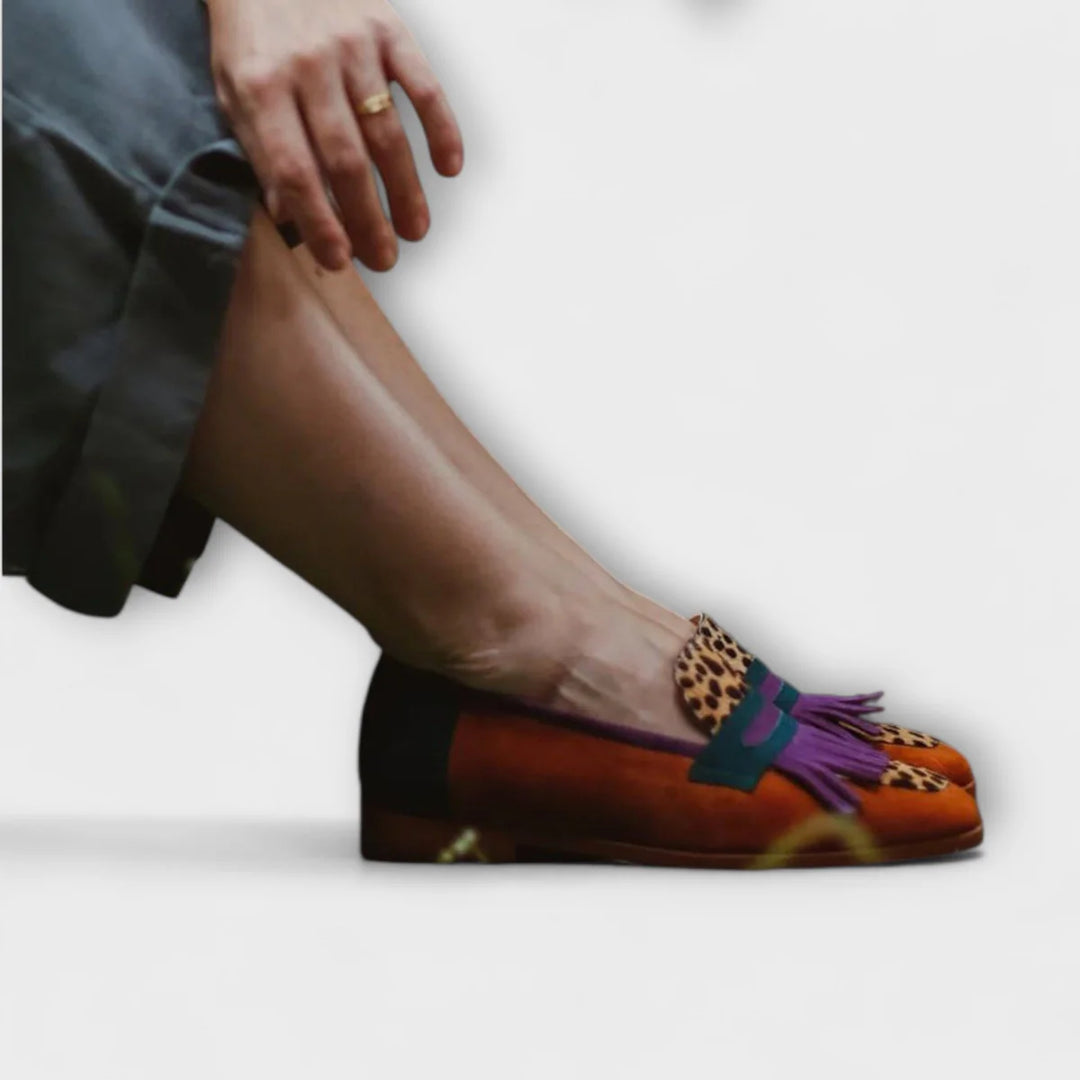 Zaya™ | Brown Leopard Print Loafers