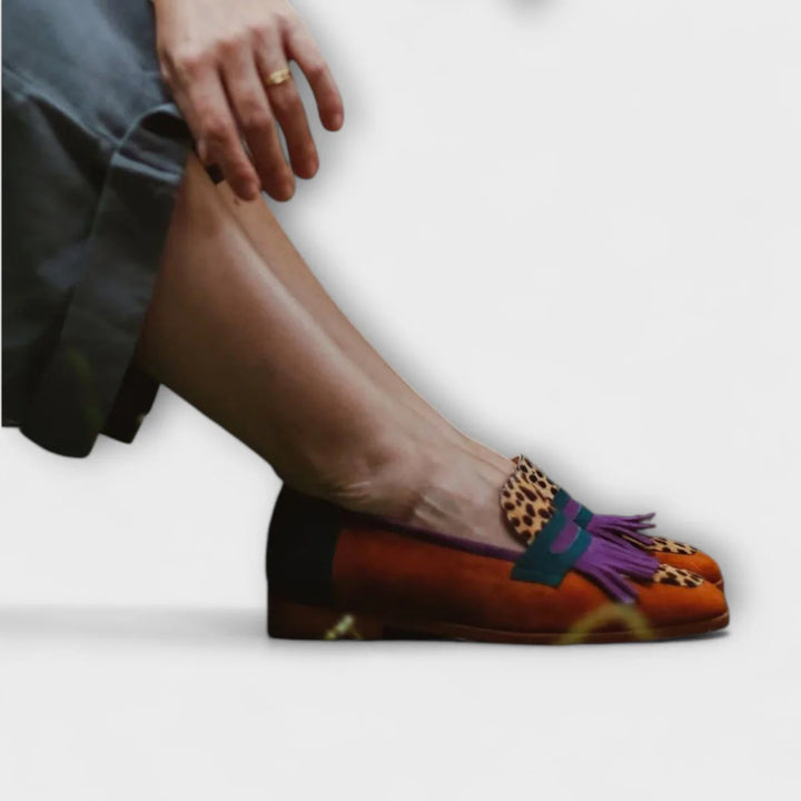 Zaya™ | Brown Leopard Print Loafers