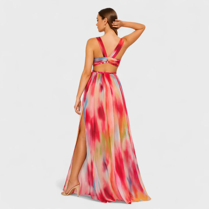 Freya™ | Hand-Painted Elegance Maxi Dress