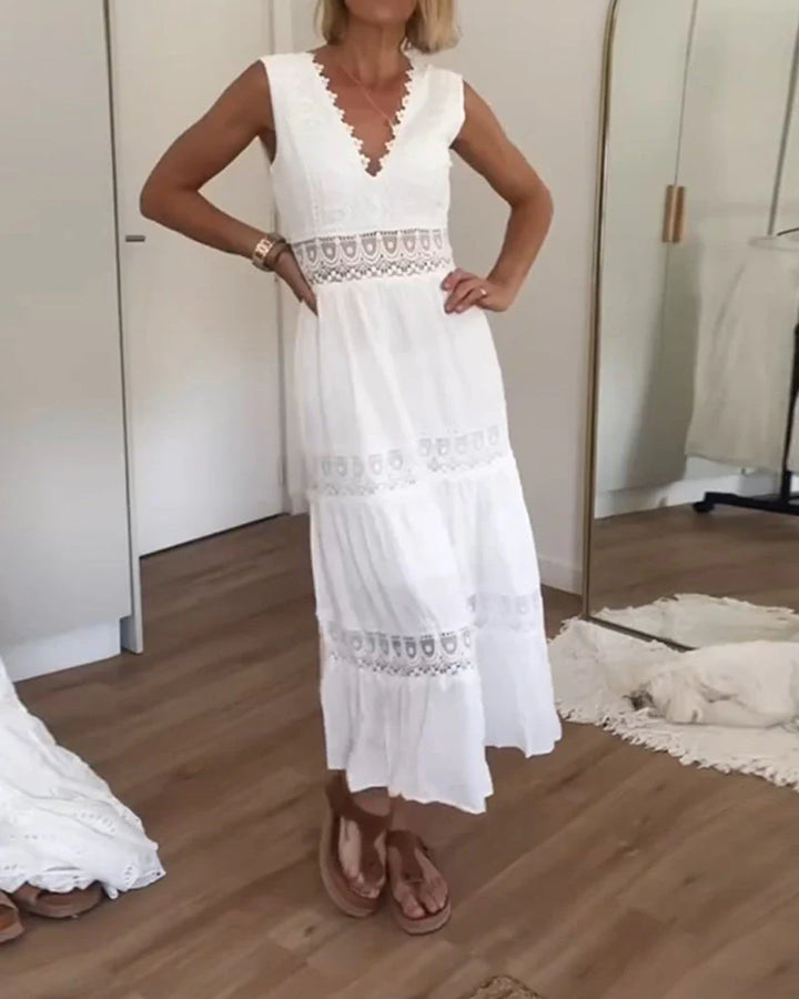 KIM™ – LACE V-NECK MAXI DRESS