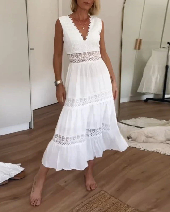KIM™ – LACE V-NECK MAXI DRESS