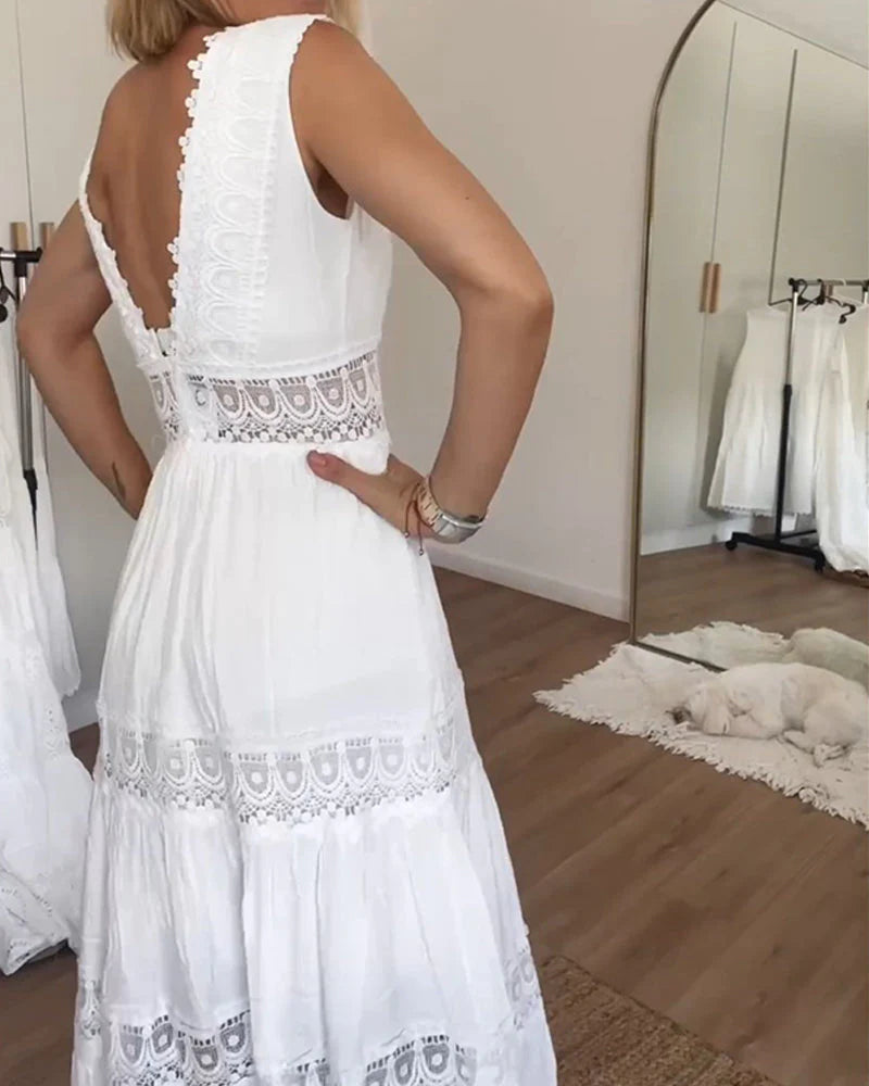 KIM™ – LACE V-NECK MAXI DRESS