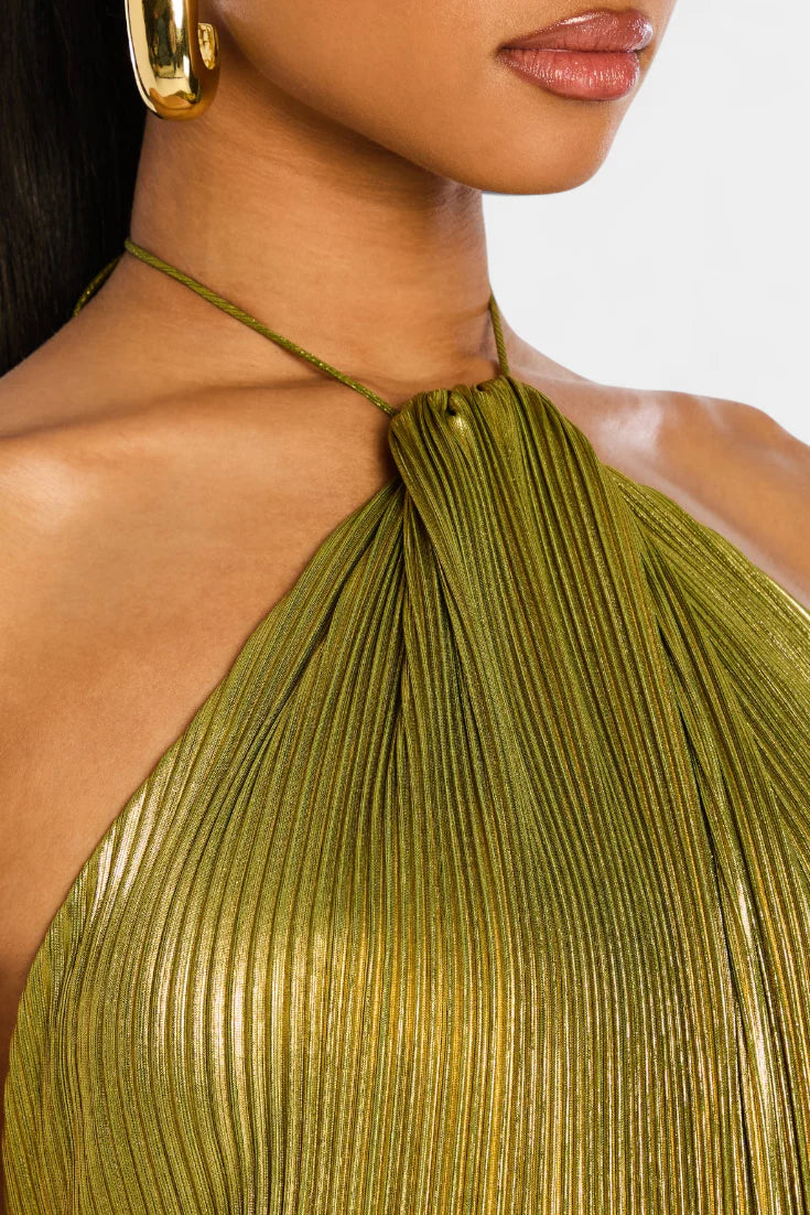 LORETTE™ – METALLIC OPEN-BACK DRESS