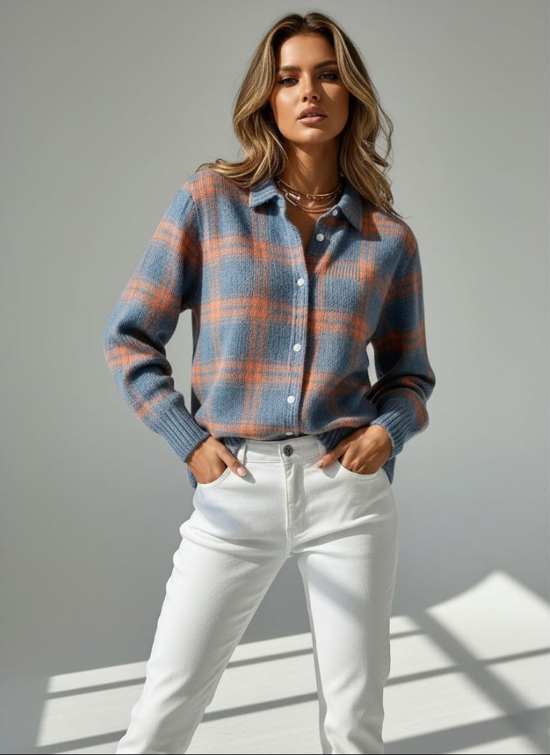 Renee™ | Plaid Buttoned Cardigan