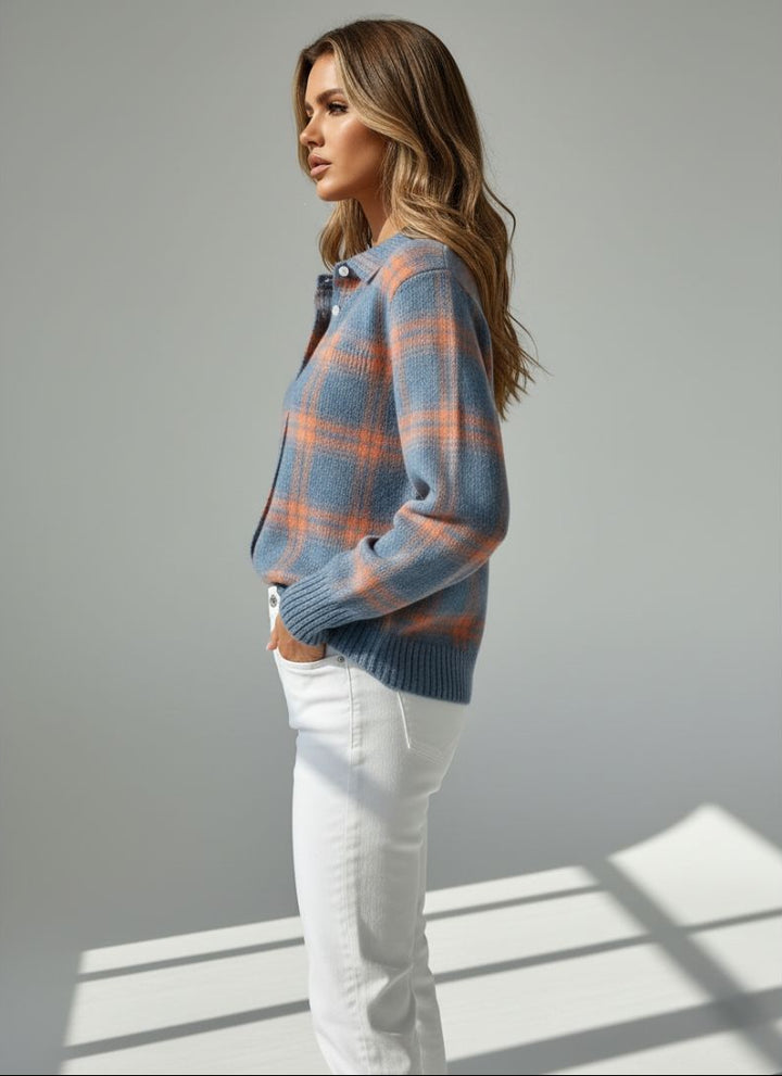 Renee™ | Plaid Buttoned Cardigan