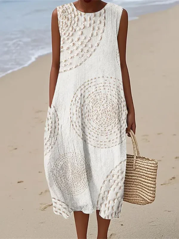 MAELLE™ – TEXTURED SLEEVELESS MAXI DRESS