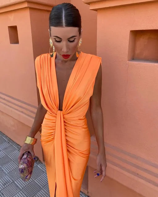 MORIAH™ – ELEGANT DRAPED PLEATED DRESS