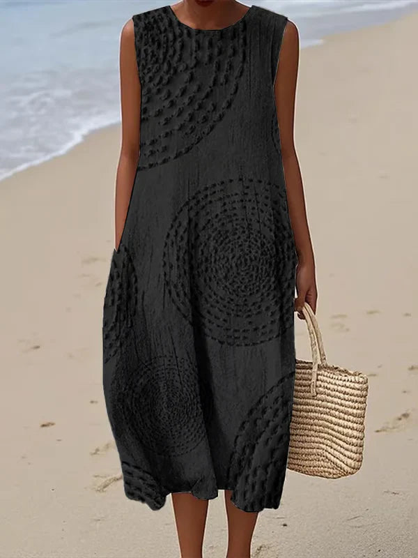 MAELLE™ – TEXTURED SLEEVELESS MAXI DRESS