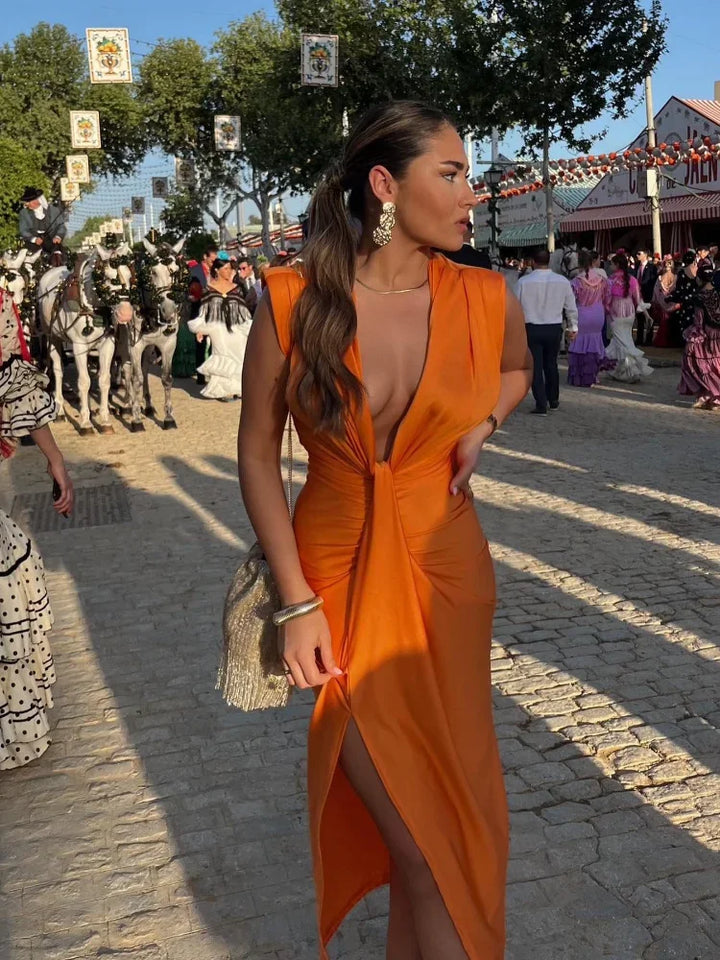 MORIAH™ – ELEGANT DRAPED PLEATED DRESS