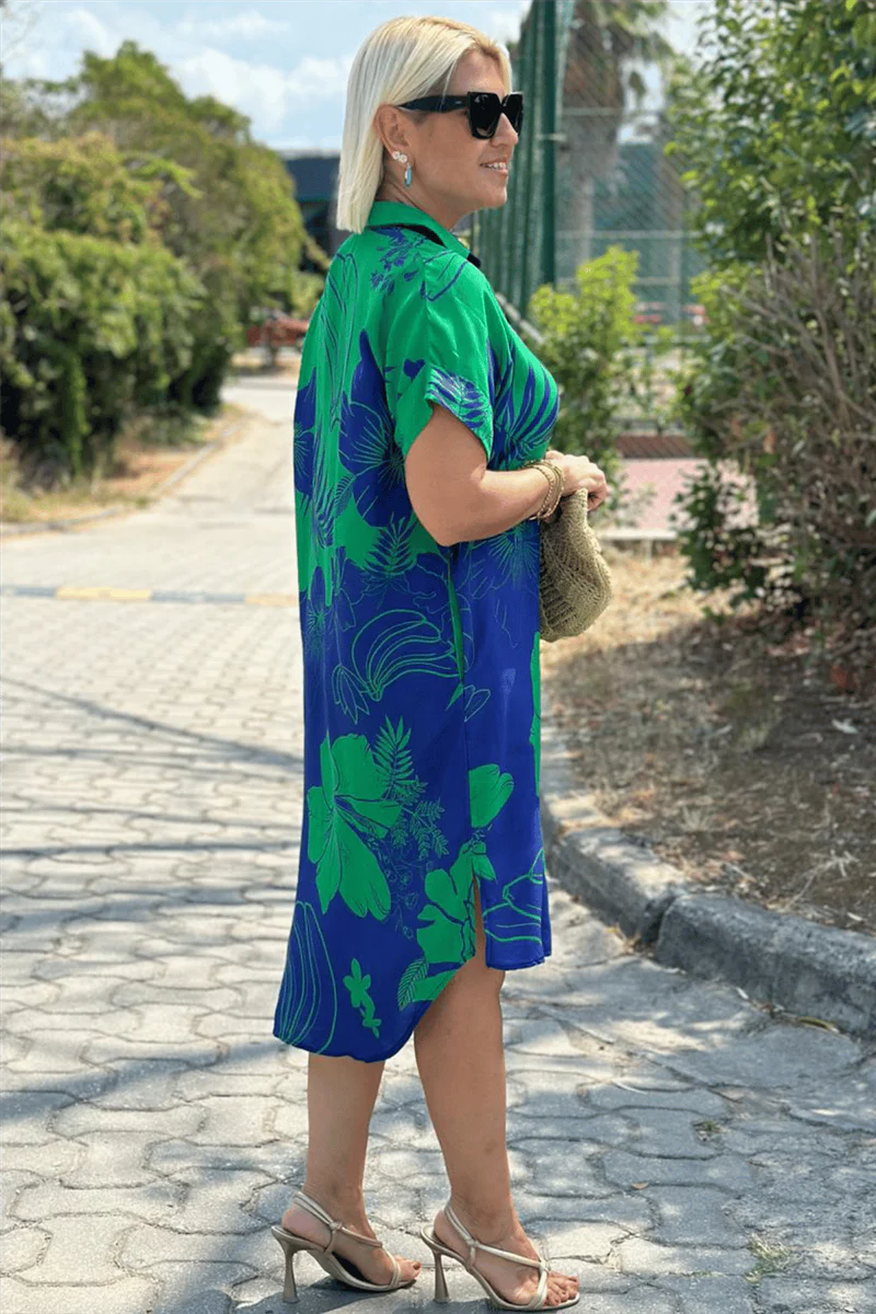 NAOMI™ | Button-Down Floral Shirt Dress
