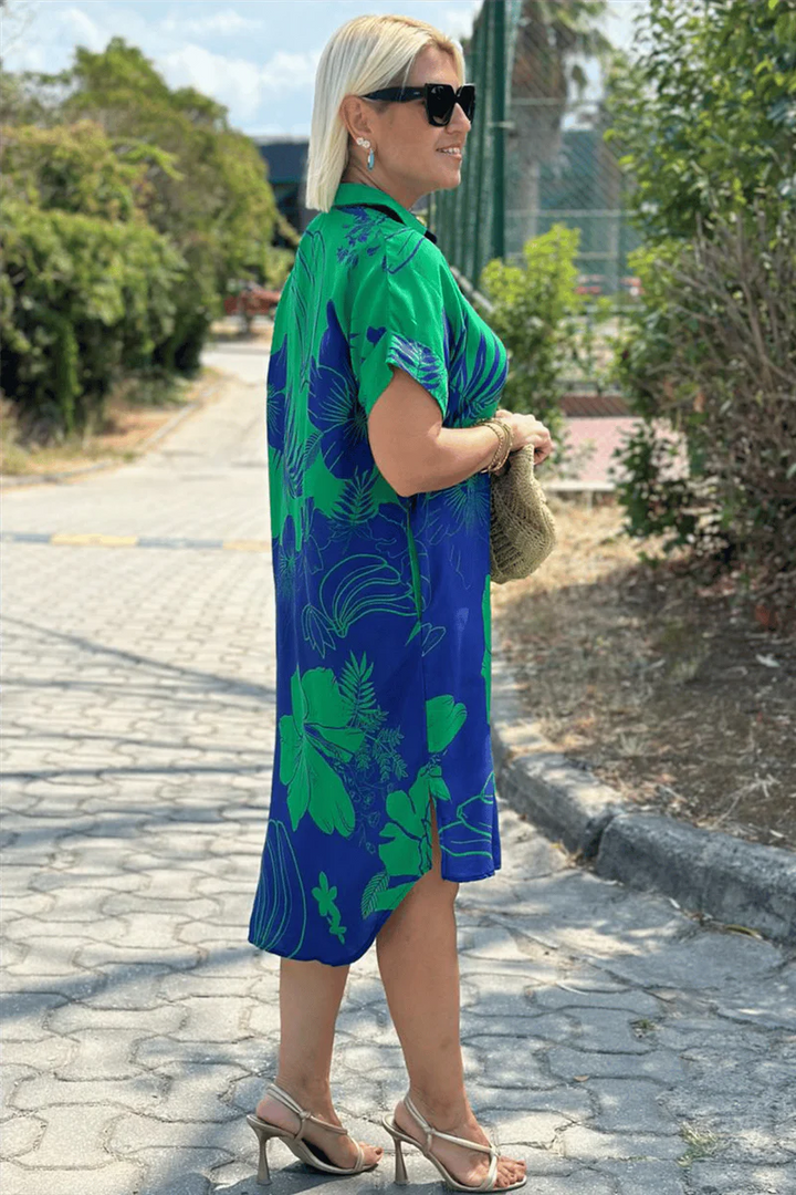 NAOMI™ | Button-Down Floral Shirt Dress